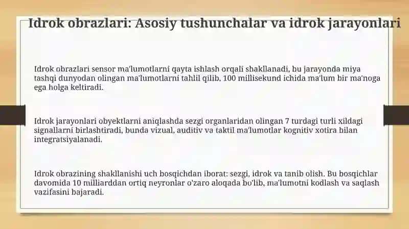 Perseptivtimsollarning tashkil topishi: o'rganish metodlari 3