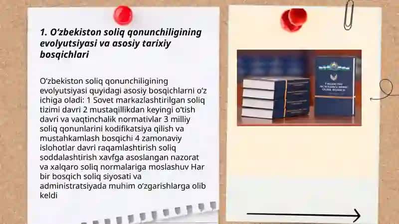 O‘zbekiston soliq qonunchiligining evolyutsiyasi va zamonaviy qonunlarning soliq tizimiga ta’siri 3