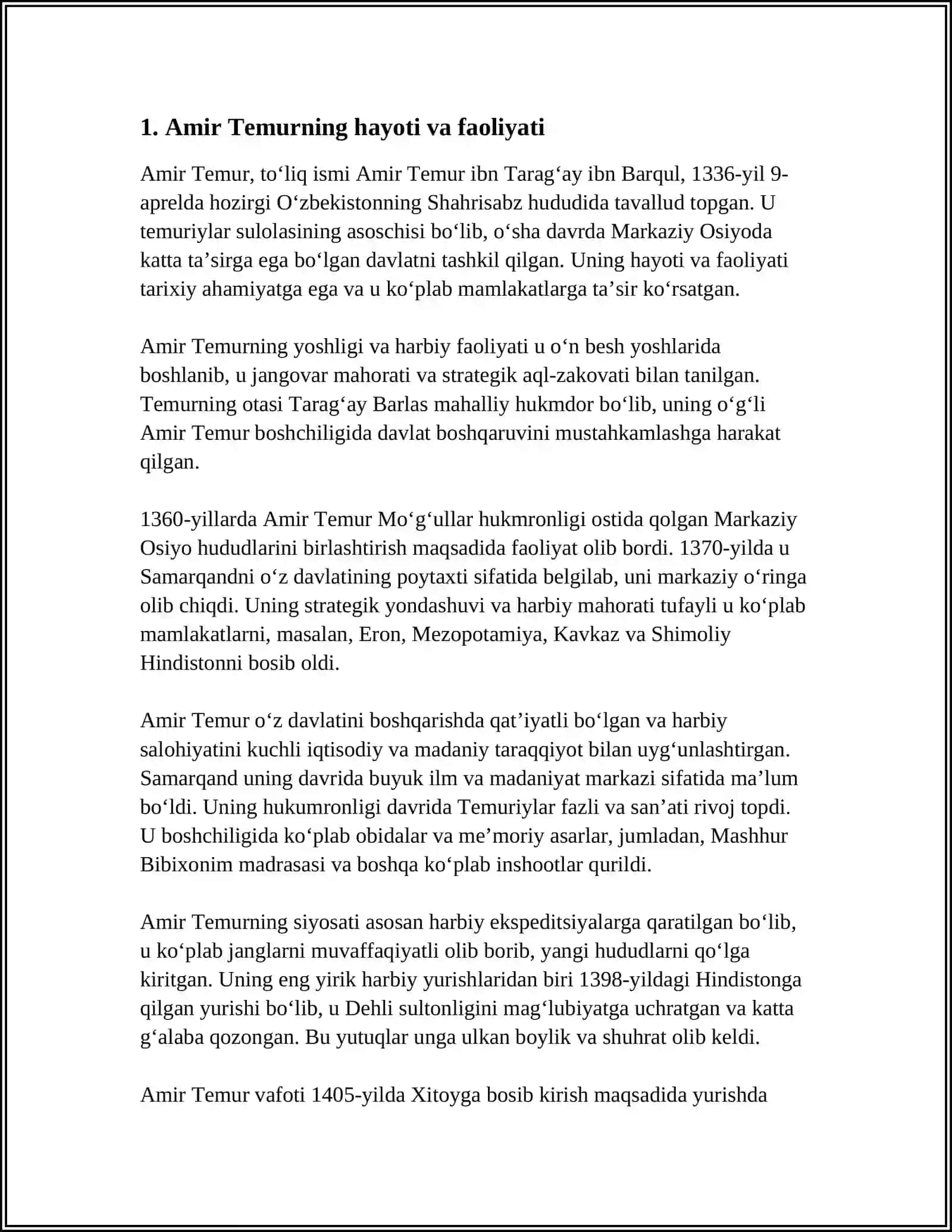 AMIR TEMUR BUYUK DAVLAT ARBOBI 3