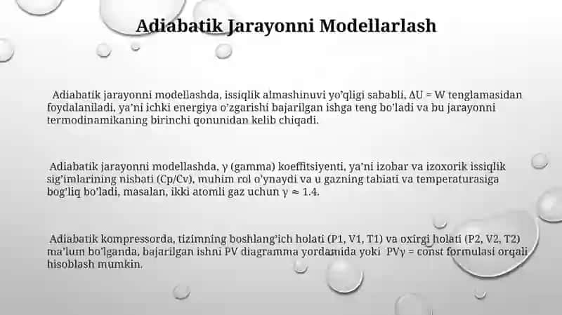 Adiabatik Jarayonni Modellash 3