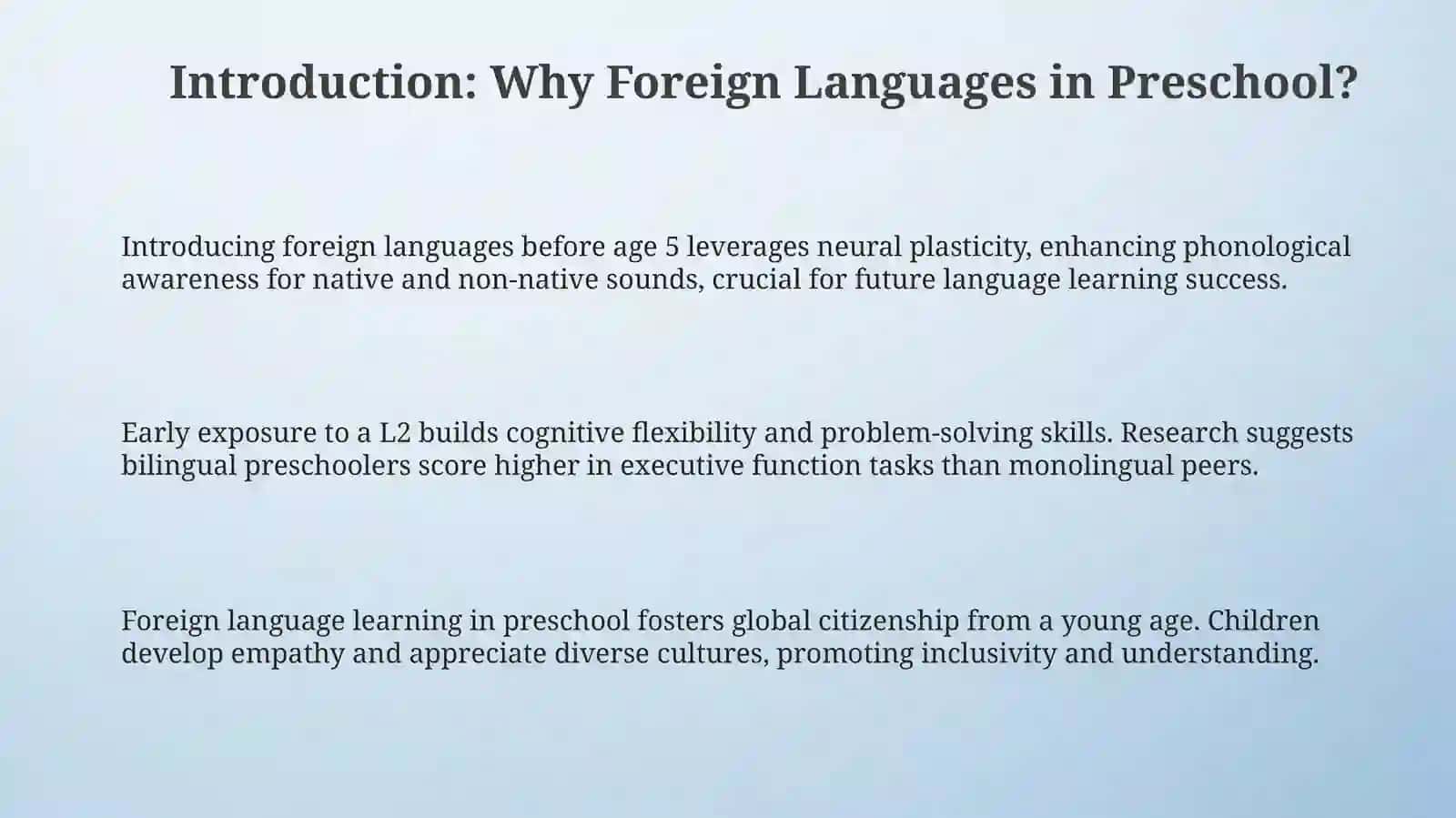 The importance of foreign language teaching methodology to preschool children 3