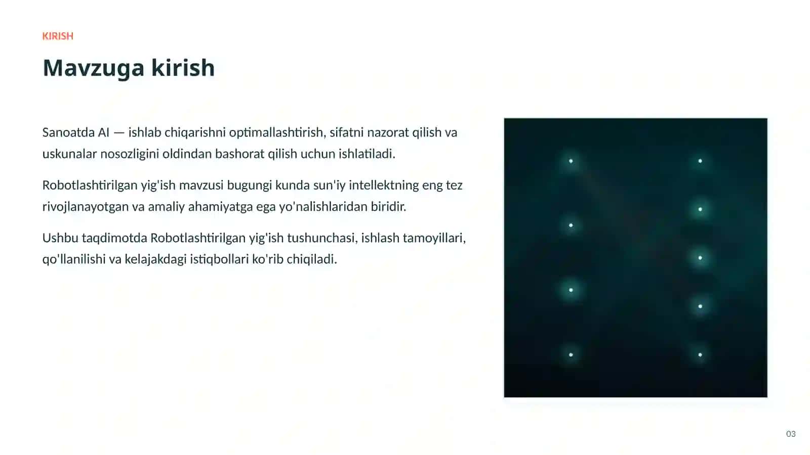 SUN'IY INTELLEKT • AI SANOAT VA ISHLAB CHIQARISHDA 3