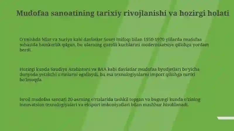 Yaqin Sharqda mudofaa sanoatini rivojlantirish istiqbollari 3