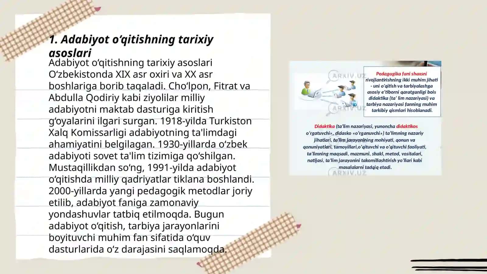 Adabiyot o‘qitish metodikasining maqsad va vazifalari 3