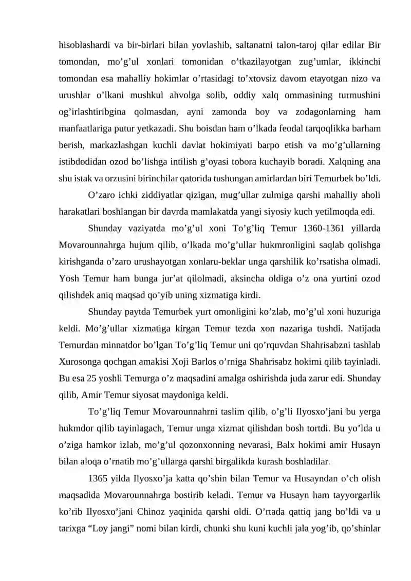 Amir Temur va Temuriylar davrida ijtimoiy-iqtisodiy, siyosiy va madaniy hayot 3