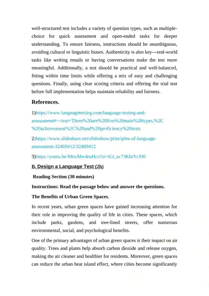 Principles of Language Assessment and Test Design 3