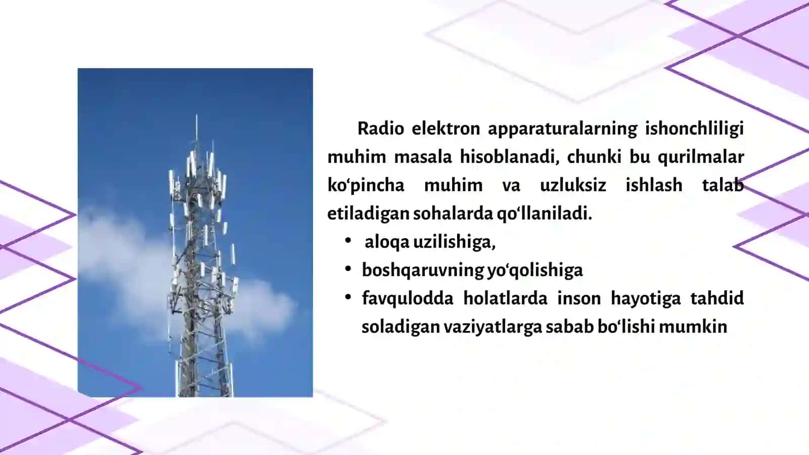Radio elektron apparaturalarning ishonchlilik koʼrsatkichlarini hisoblash va ularni shakllantirish algoritmlari 3