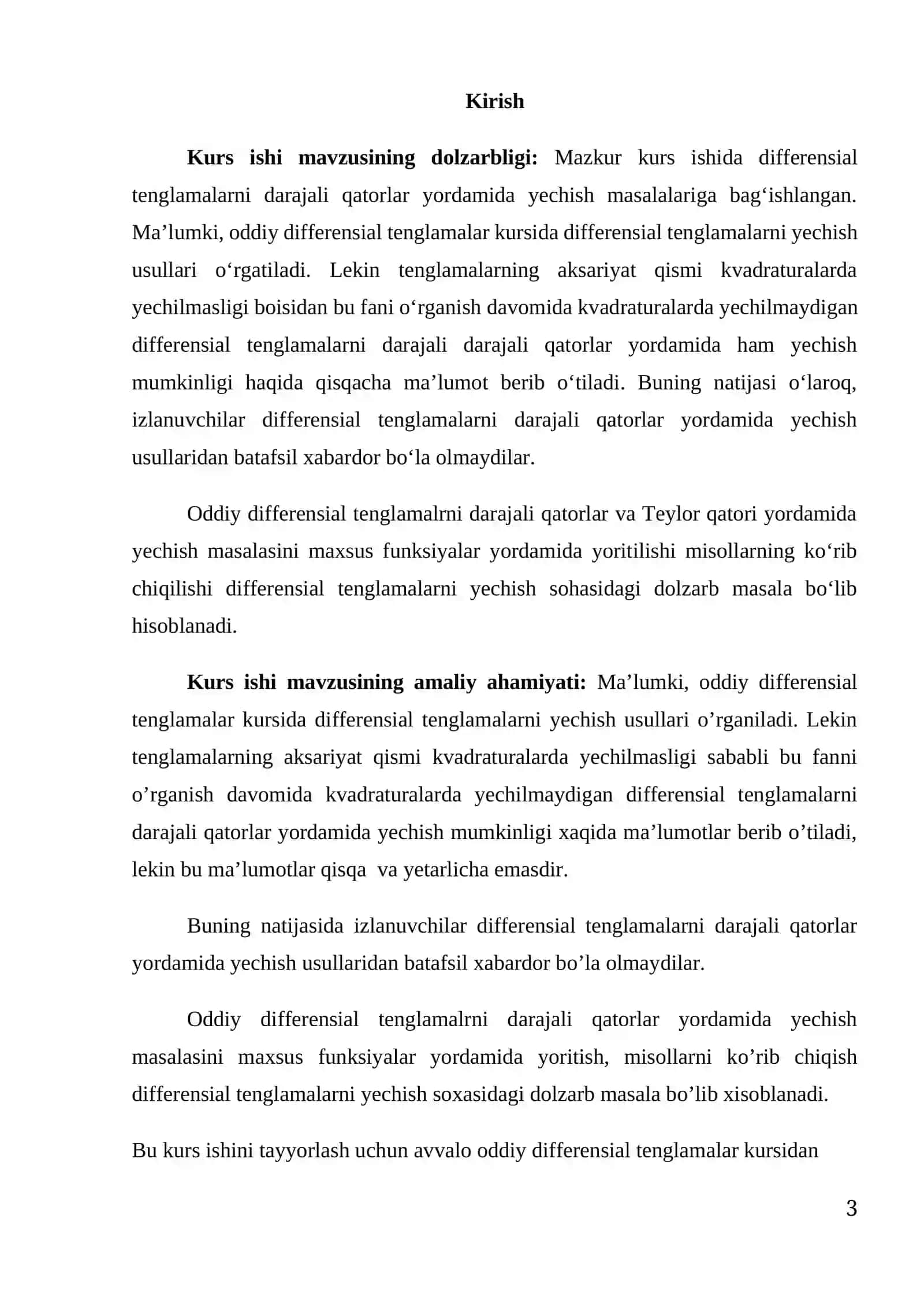 Darajali qator. Teylor qatori 3