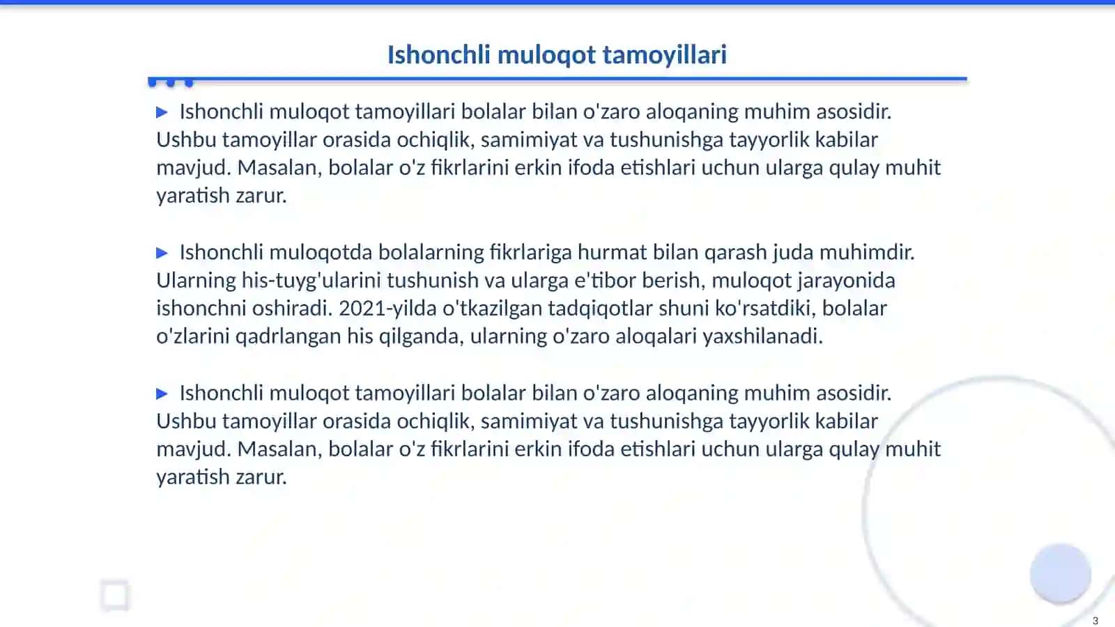 Bolalar bilan ishlashda ishonchli muloqot va hurmat printsiplari 3
