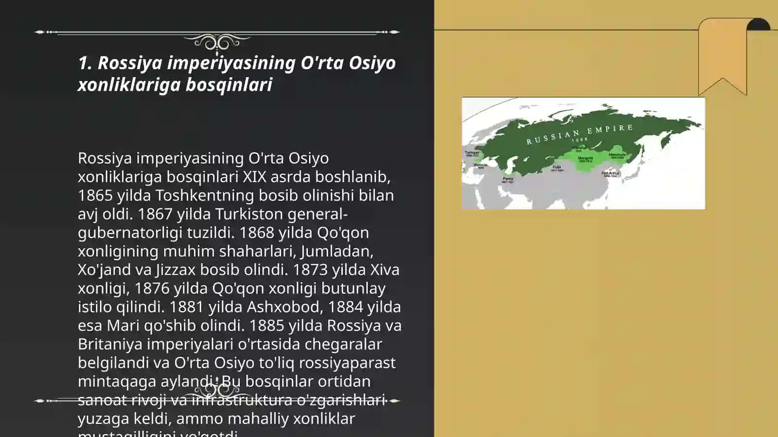 Rossiya imperiyasi bosqini davrida O’rta Osiyo xonliklari 3