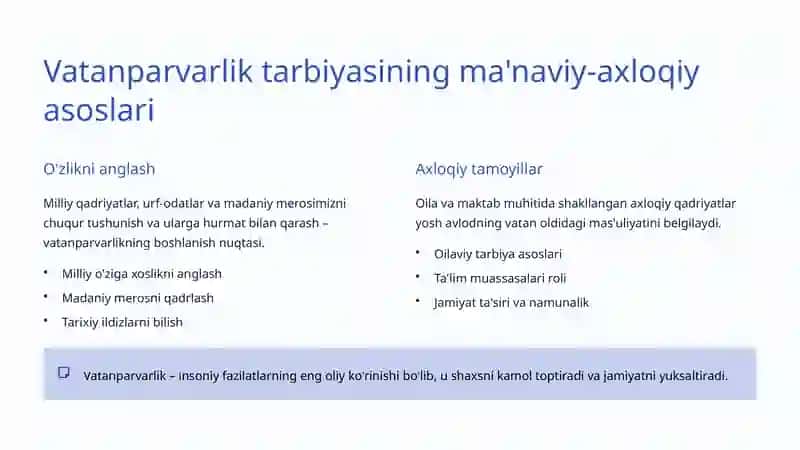 Vatanparvarlik tarbiyasi: Millatning kelajagi uchun asos 3