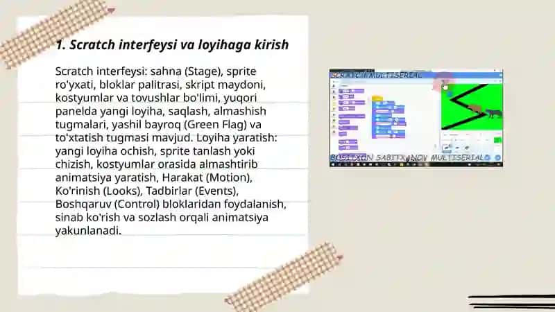 Scratch dasturida animatsiya yaratish 3