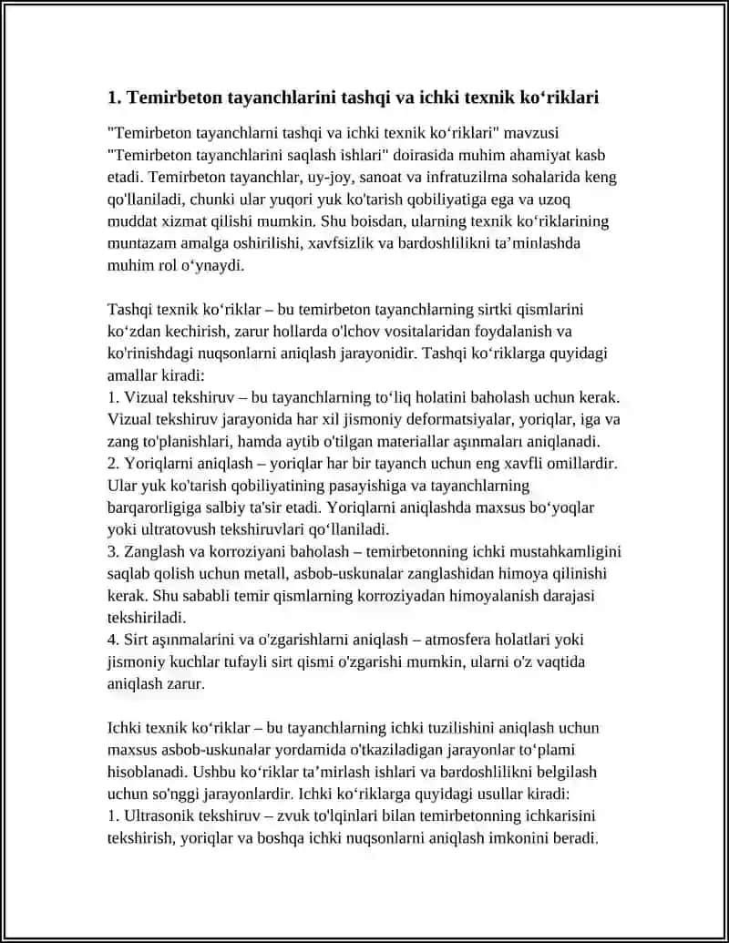 Temirbeton tayanchlarini saqlash ishlari 3