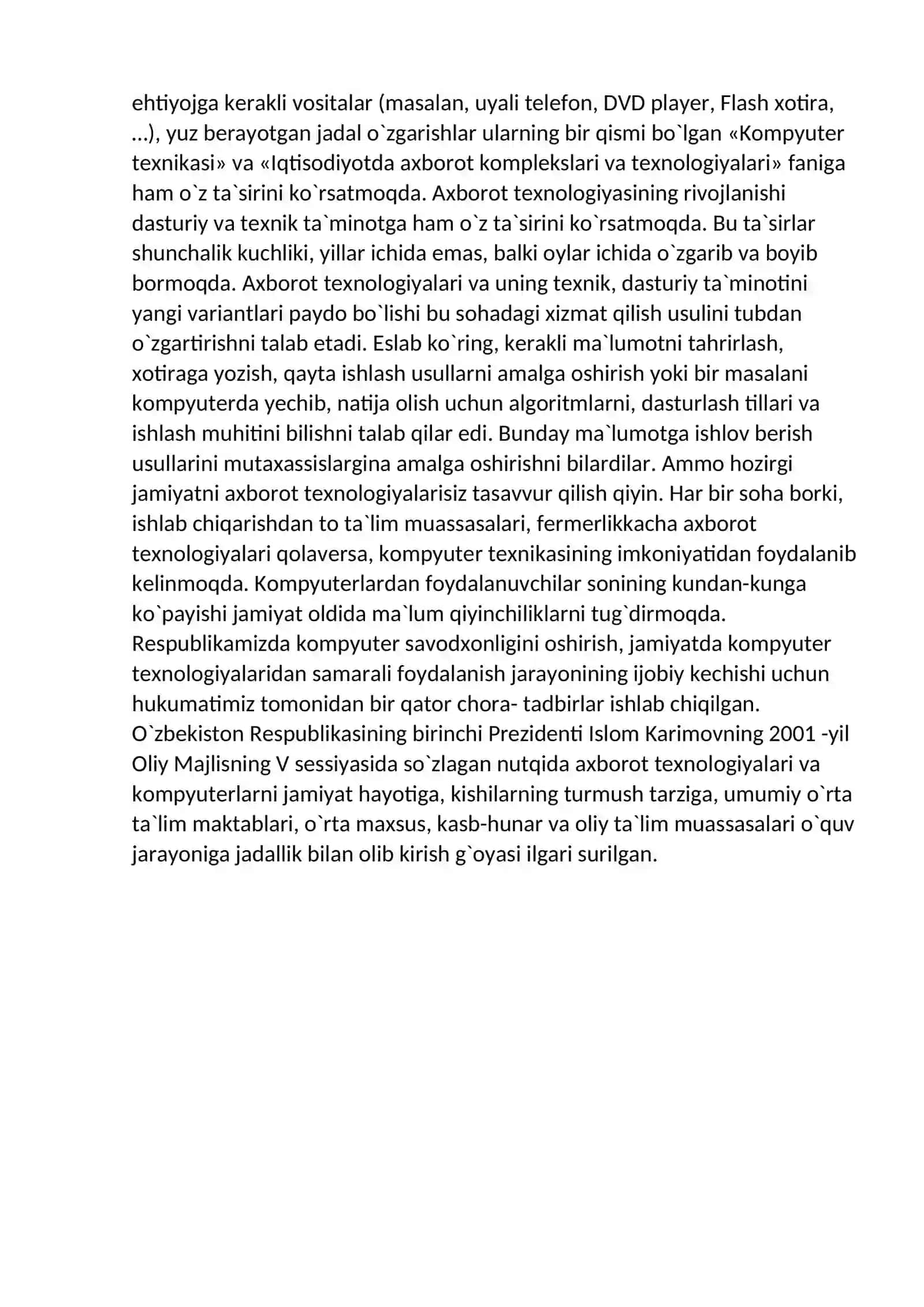 "Iqitisodiyotda axborot texnologiyalari. Dasturiy ta’minot." 3