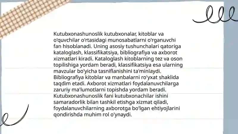 Ilmiy bilimlar tizimida kutubxonashunoslik maqomining umumiy tasnifi 3