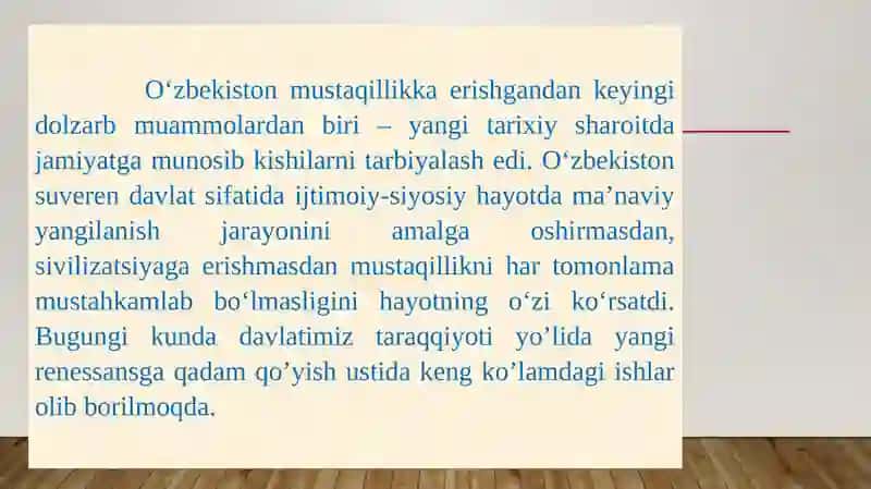 O‘zbekistonning ma’naviy va madaniy taraqqiyoti 3