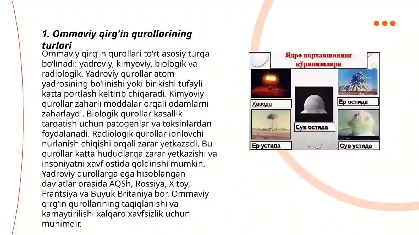 Aholini ommaviy qirg'in qurollaridan himoyalash 3