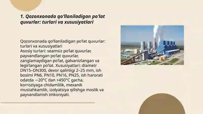Qozonxona qurulmalarini montaj qilishda qóllaniladigan suv quvurlari 3