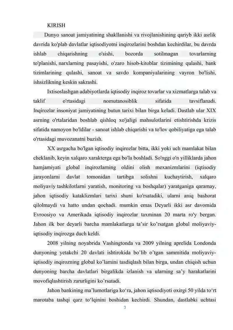 Yalpi talab -yalpi taklif modeli vosetasi Jahon moliyaviy inqirozi tahlili 3