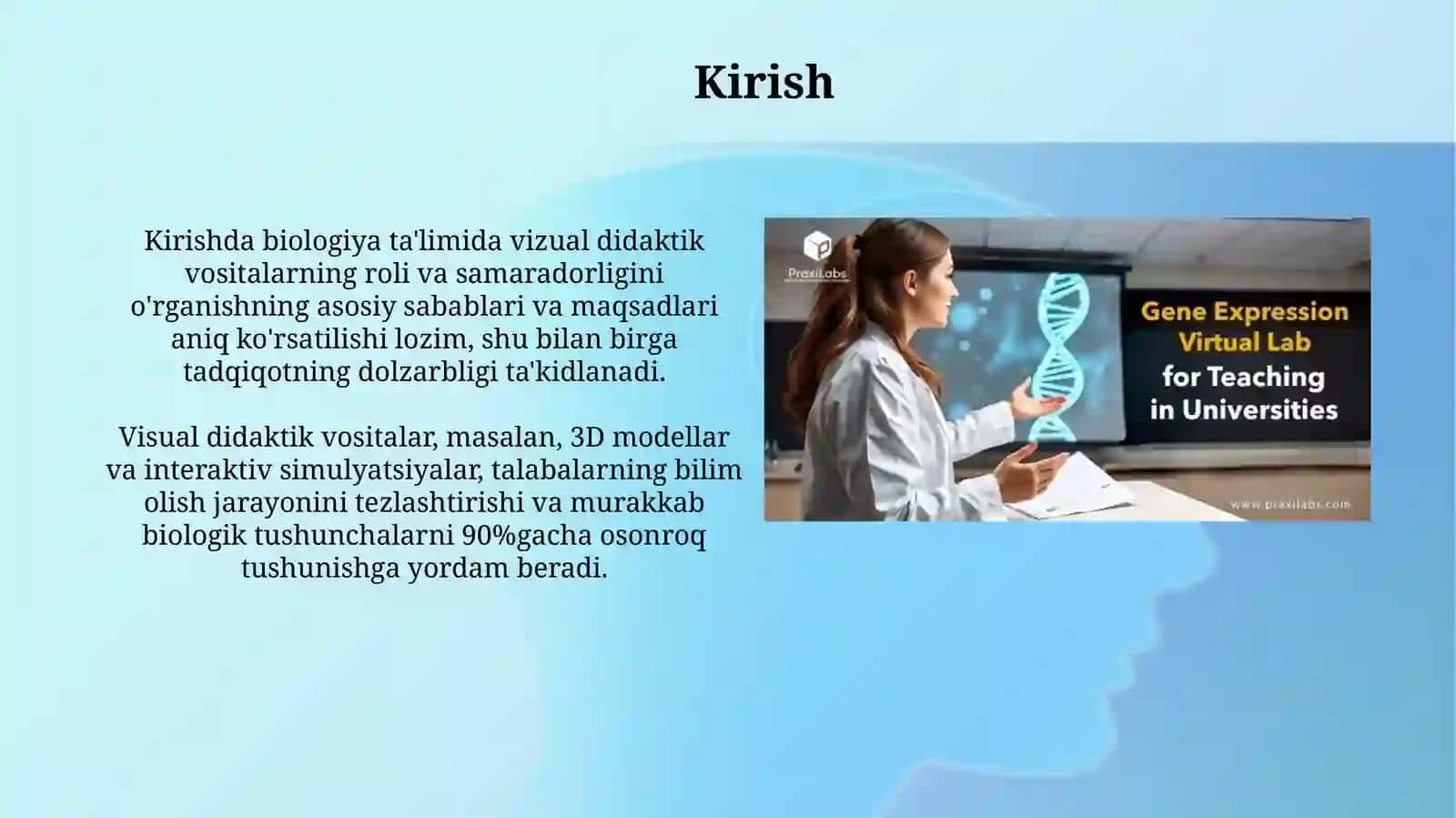 Biologiya o'quv kurslarini o'qitishda foydalaniladigan ko'rgazmali didaktik vositalardan foydalanish 3