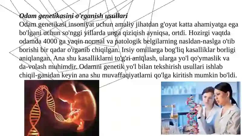 Odam genetikasini o'rganish usullari 3