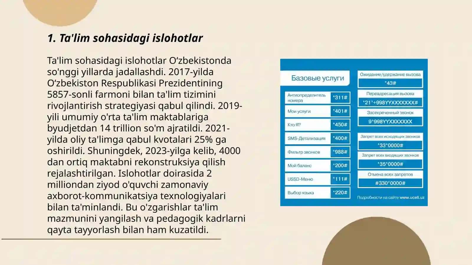 Ta'lim sohasidagi islohotlar 3