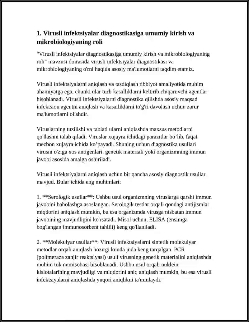 VIRUSLI INFEKSIYALARDA DIAGNOSTIKA USULLARI VA ULARNING MIKROBIOLOGIYADAGI O'RNI 3