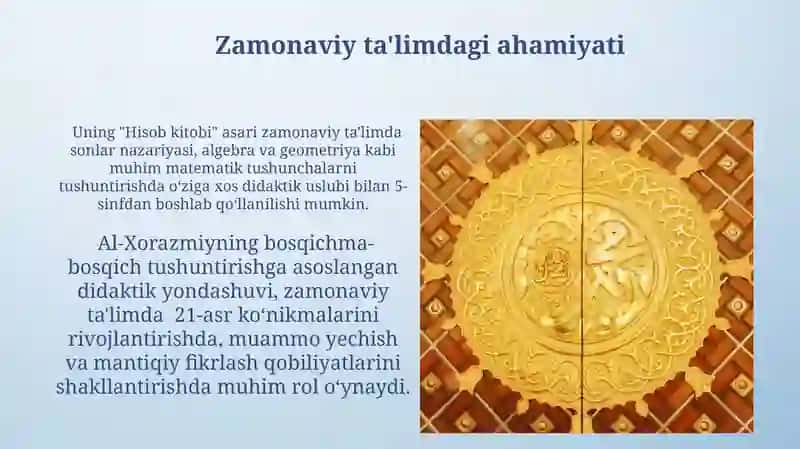 Abu Abdulloh ibn Muso Al-Xorazmiyningdidaktikgʻoyalari 3