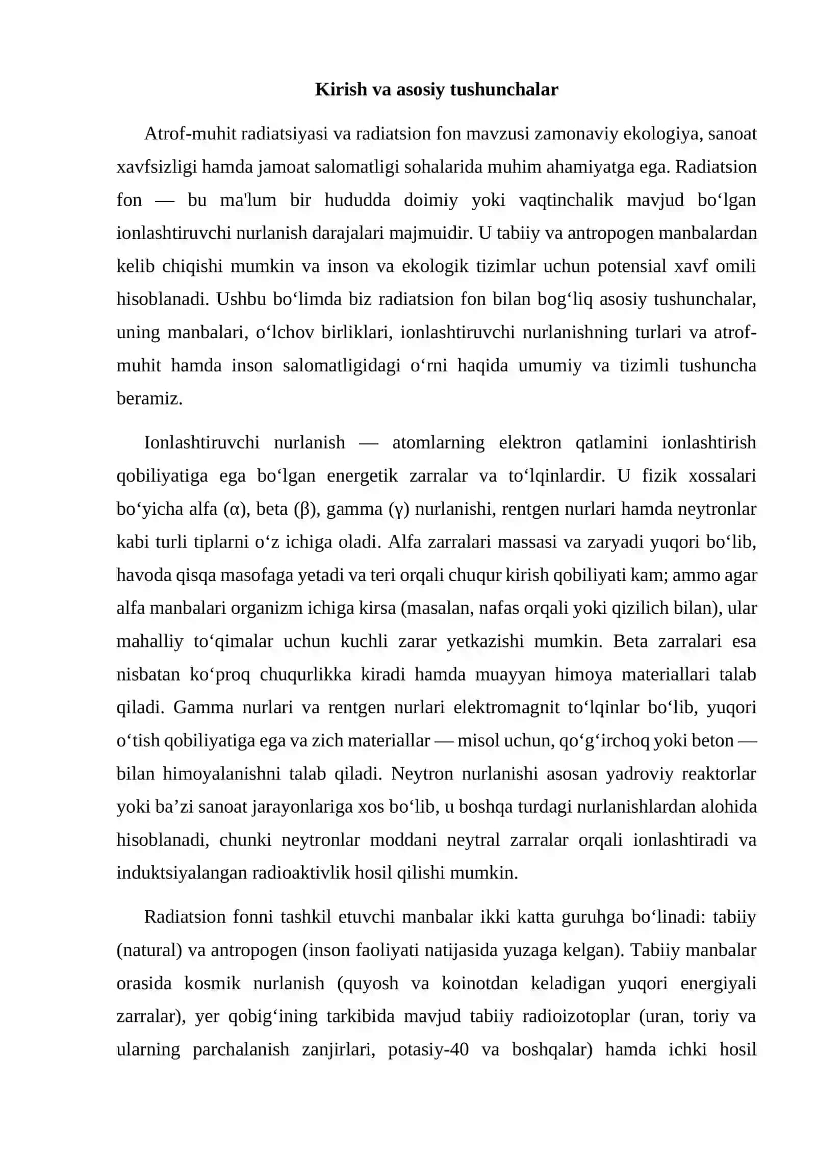 Atrof muhit radiatsiyasi radiatsion fon 3