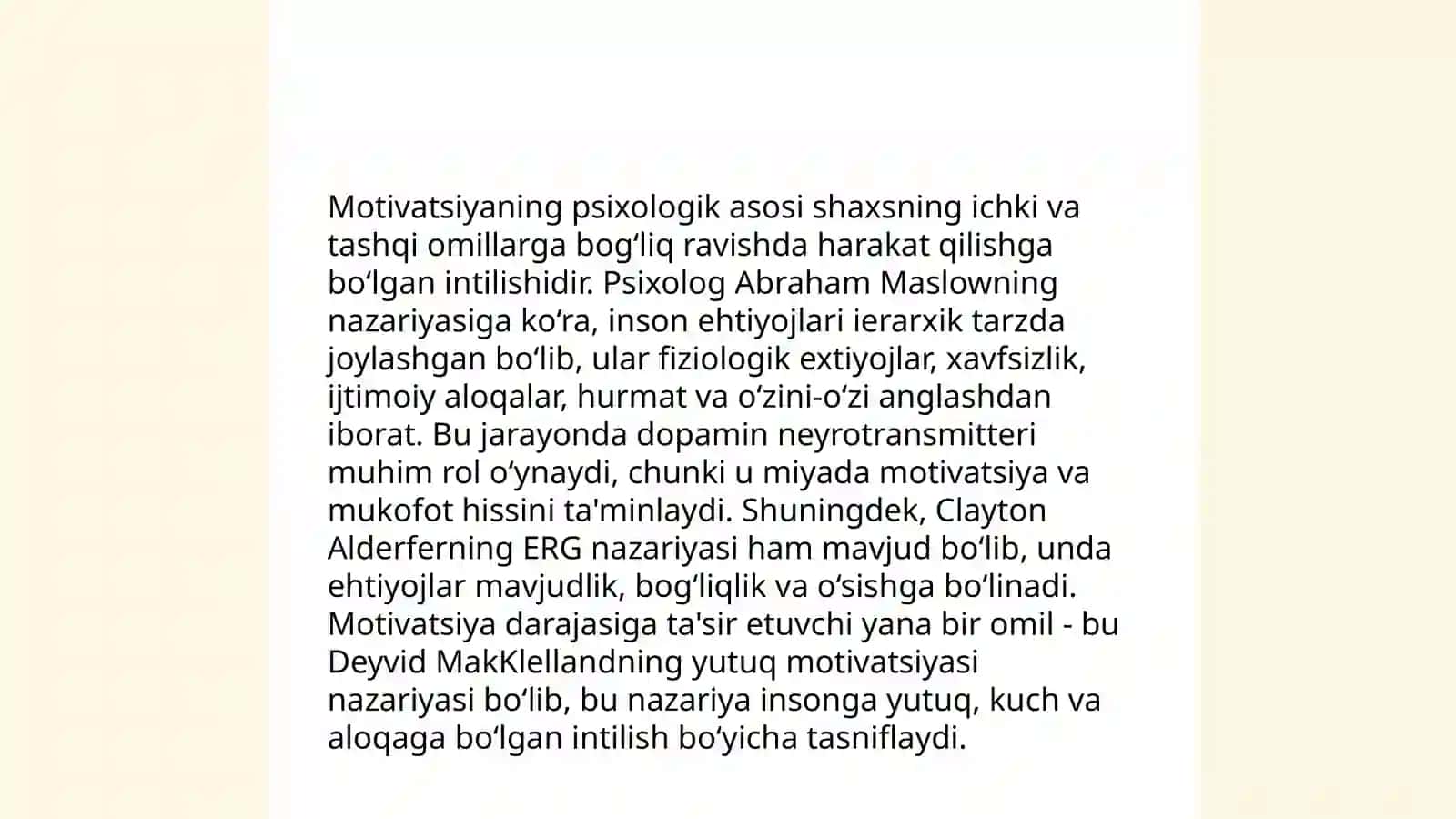 Motivatsiyani paydo bo‘lishi va so‘nishining psixologik mexanizmlari 3
