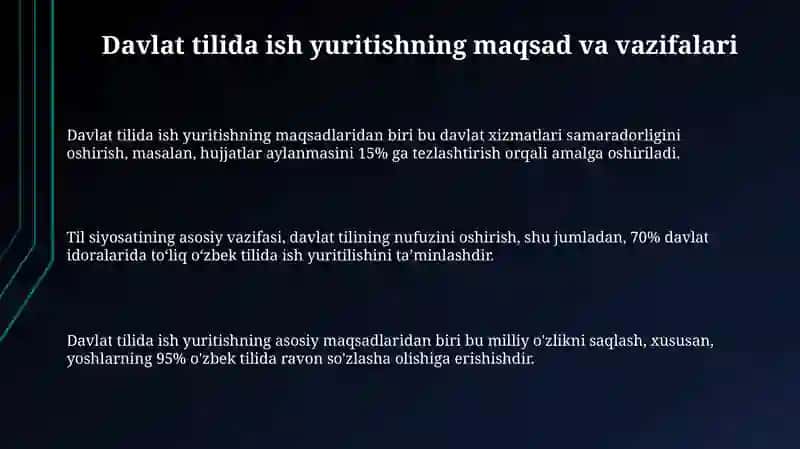 Davlat tilida ish yuritish va fanining maqsadi va vazifalari 3