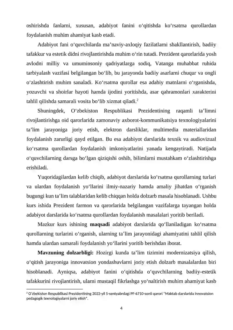 ADABIYOT DARSLARIDA KO‘RSATMA QUROLLARNING TURLARI VA ULARDAN FOYDALANISH YO‘LLARI 3