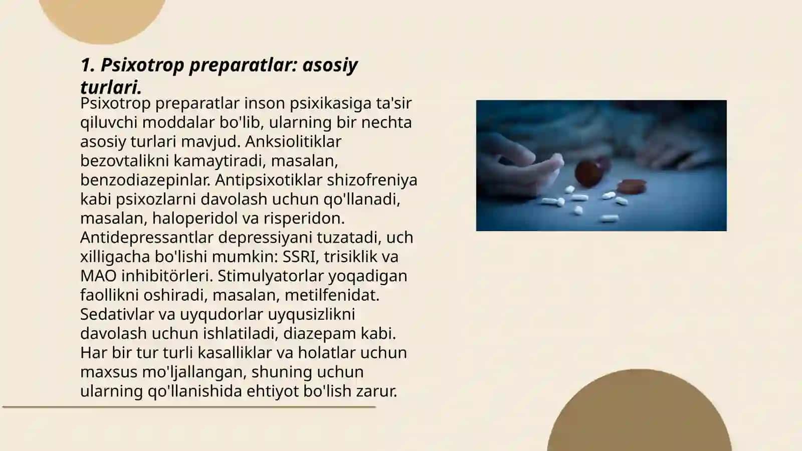 Psixotrop preparatlar: asosiy turlari 3