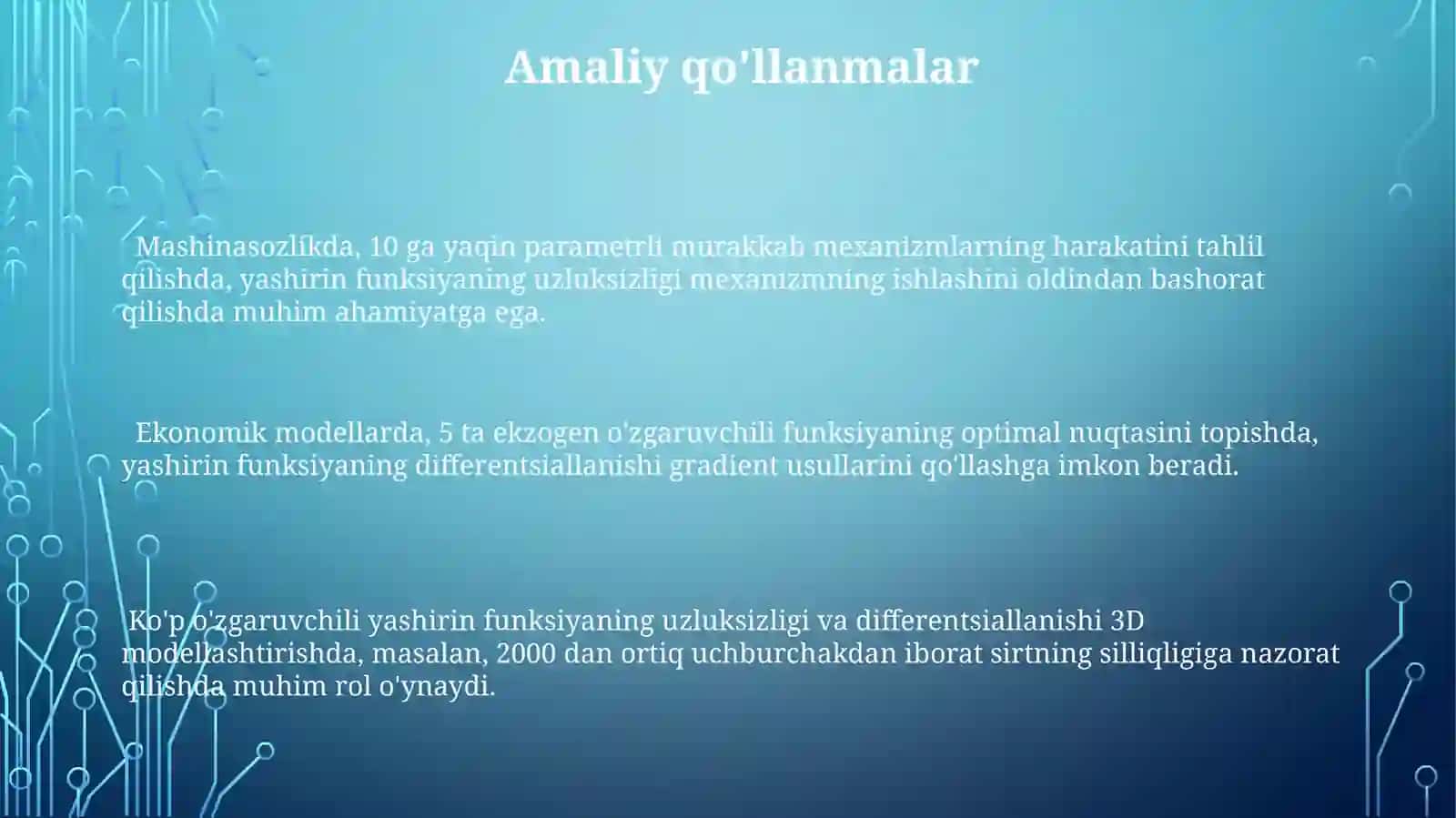 Yashirin Funktsiyaning Uzluksizligi 3