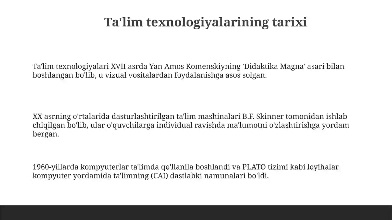 Ta'lim texnologiyalarining tarixi, kelajagi 3