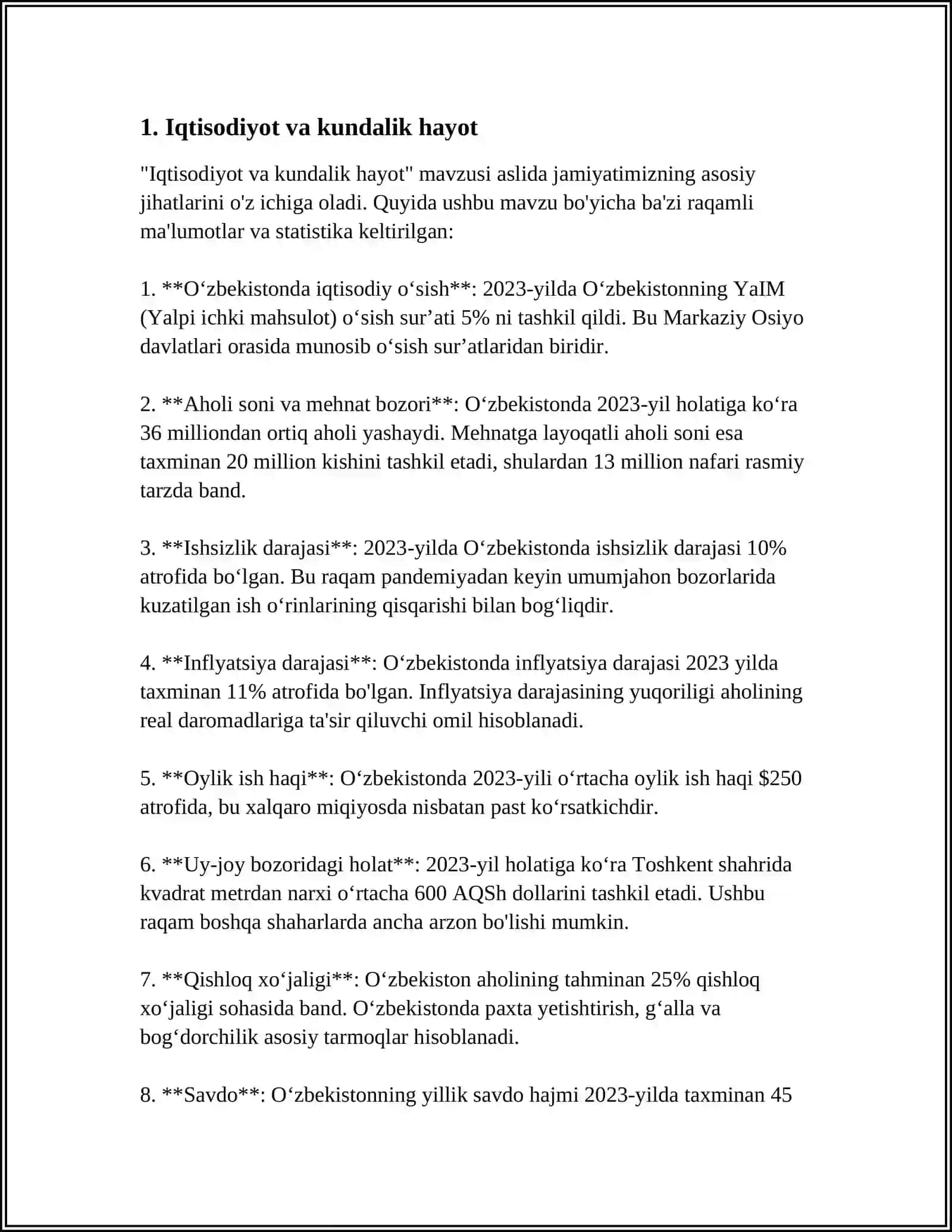 IQTISODIYOTNING XAYOTIMIZDAGI O'RNI 3