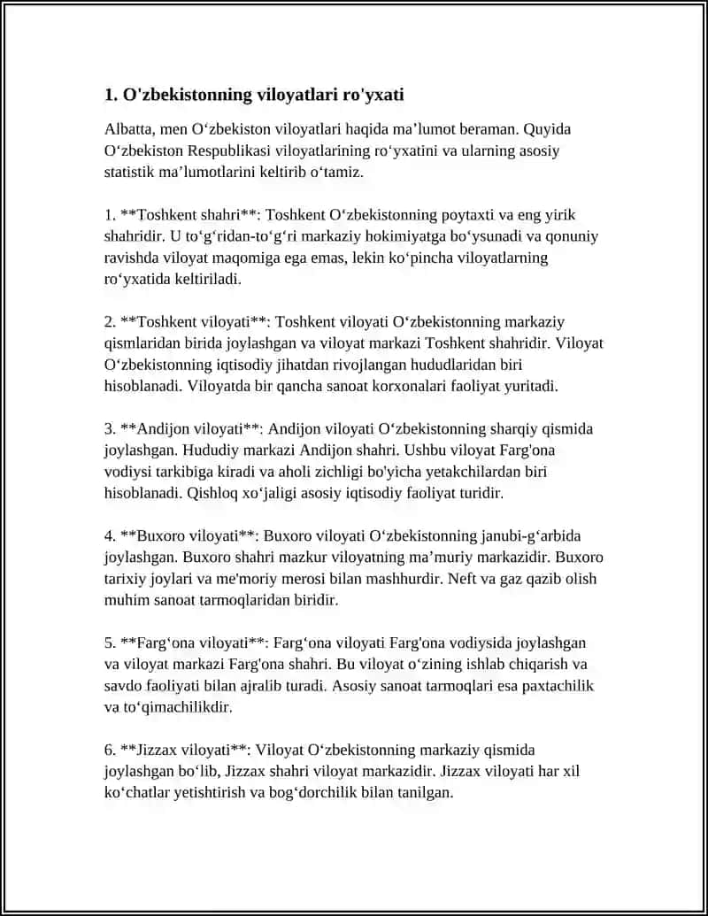 MUSTAQIL ISH Mavzu: O'ZBEKISTON RESPUBLIKASI MA'MURIY HUDUDIY BO'LINISHI 3