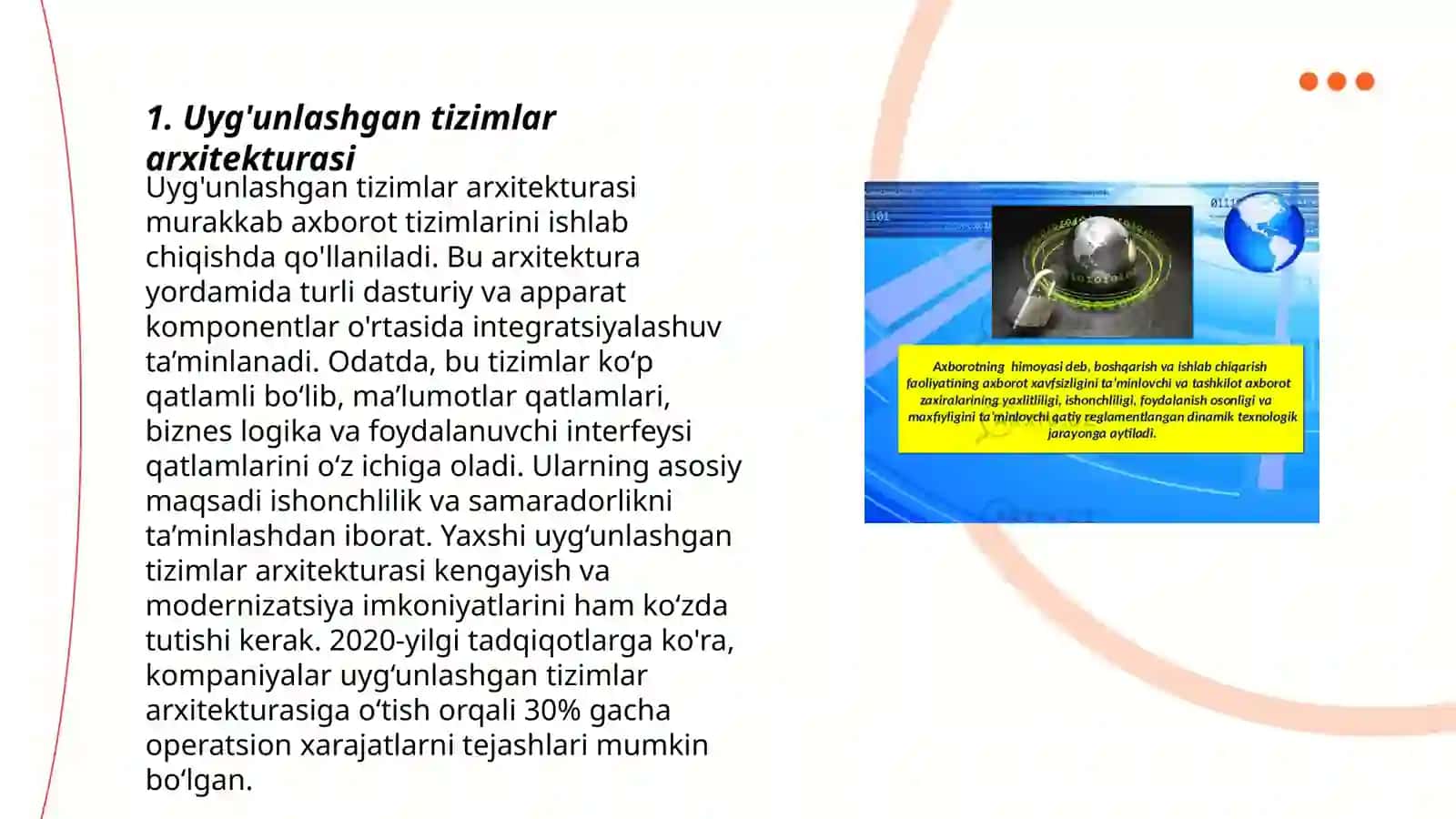 Uyg'unlashgan tizimlar arxitekturasi 3