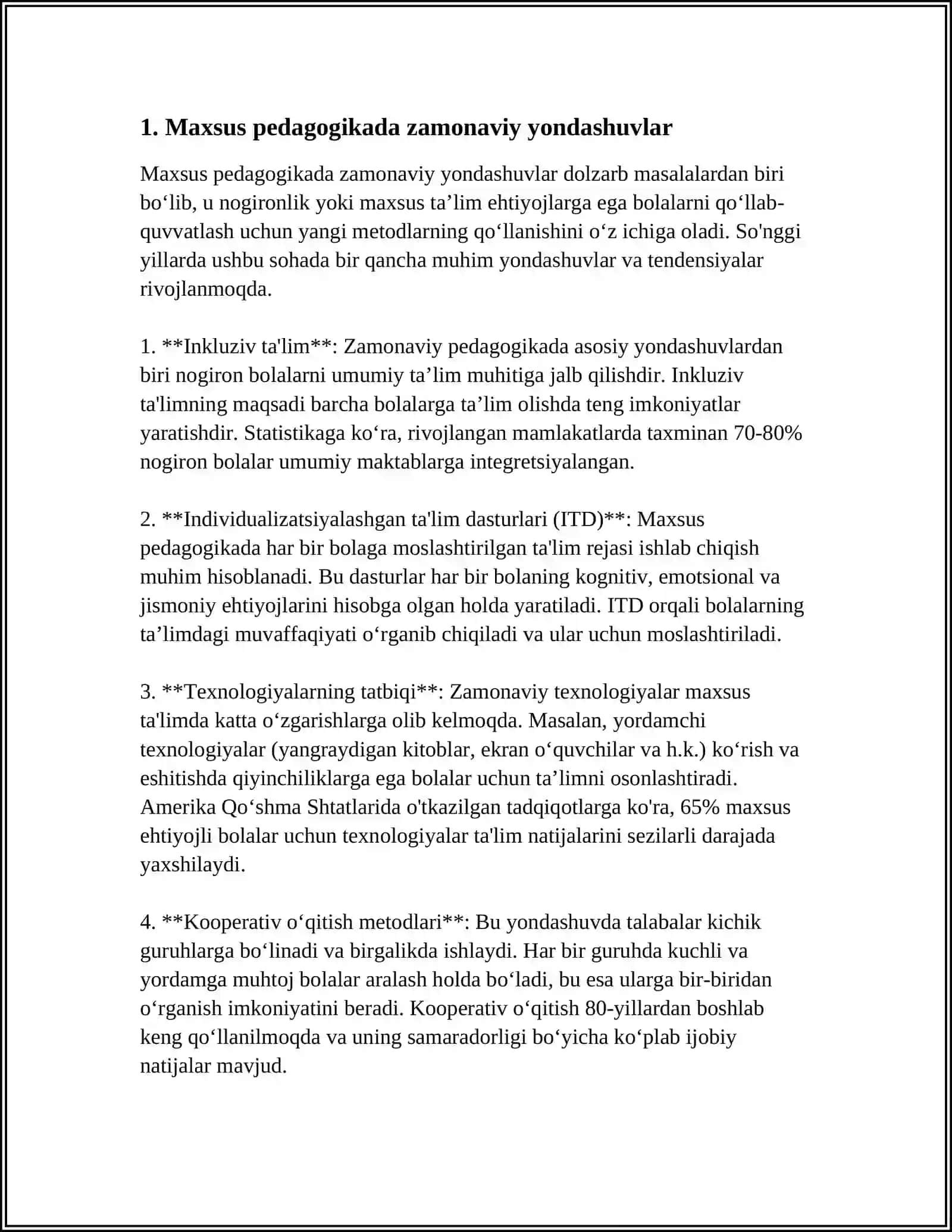 MAKSUS PEDAGOGIK SOHADAGI YETUK OLIMLARNING PEDAGOGIK YONDASHUVI 3