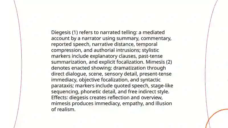 Stylistic analysis of prose(diegetic and mimesis) 3