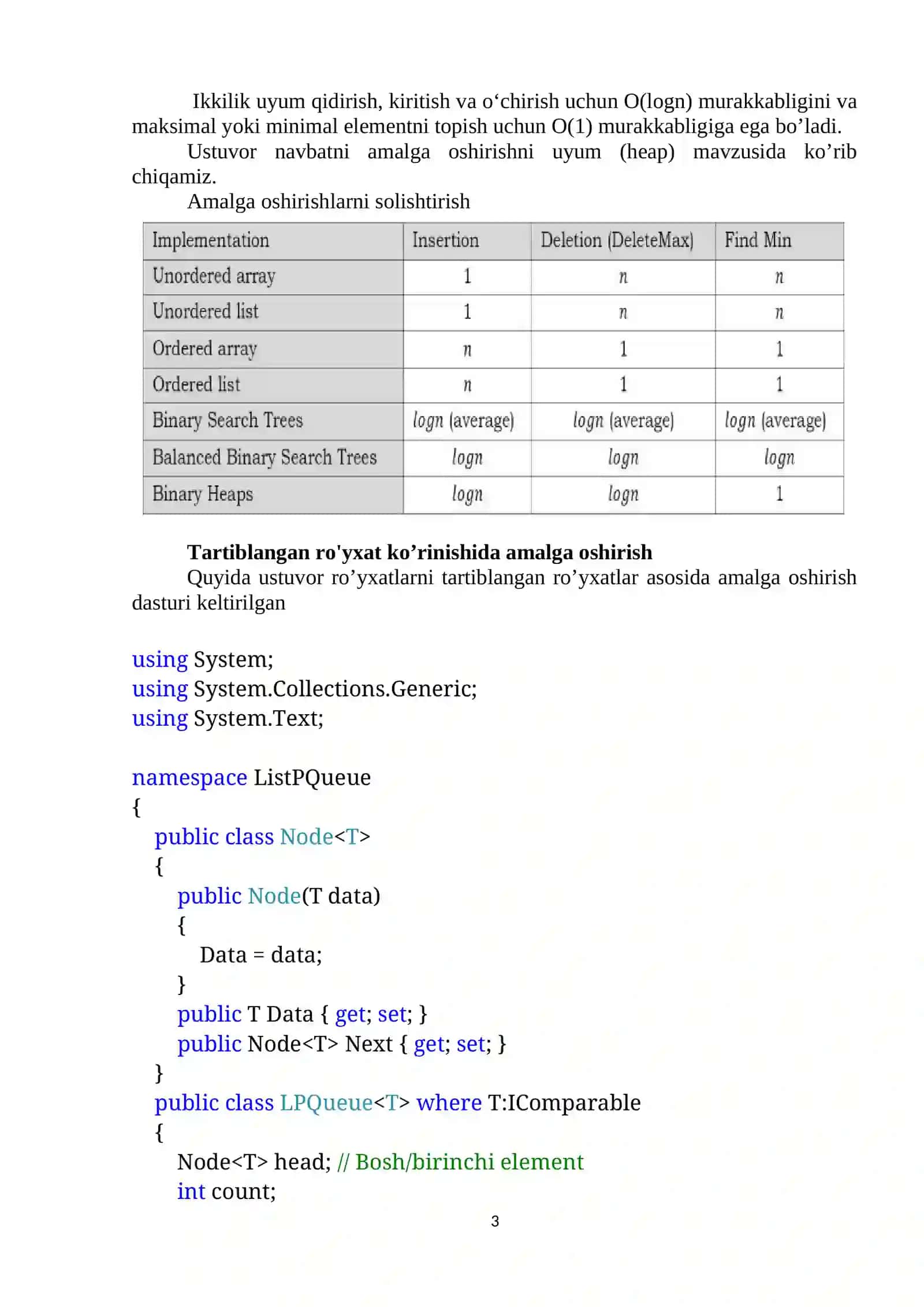 Ustuvor navbat. Uyum (Heap) 3