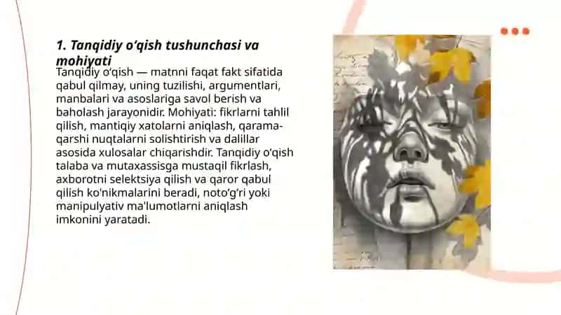Tanqidiy oʻqish va samarali amalga oshirish omillari 3