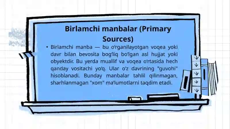 Birlamchi va ikkilamchi axborot manbalarini tanqidiy tahlil qilish 3