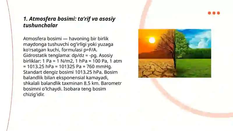 Iqlim va Atmosfera bosimi 3