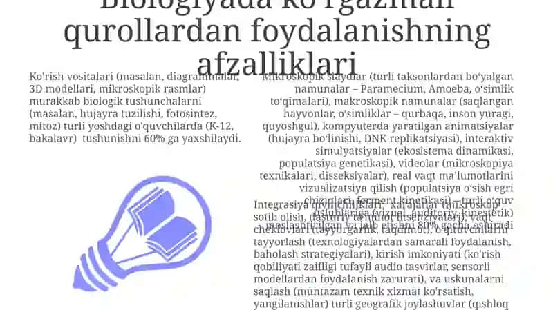 Biologiya o'qitishda ko'rgazma vositalarining turlari va ularni darsda uyg‘unlashtirish muammolari 3