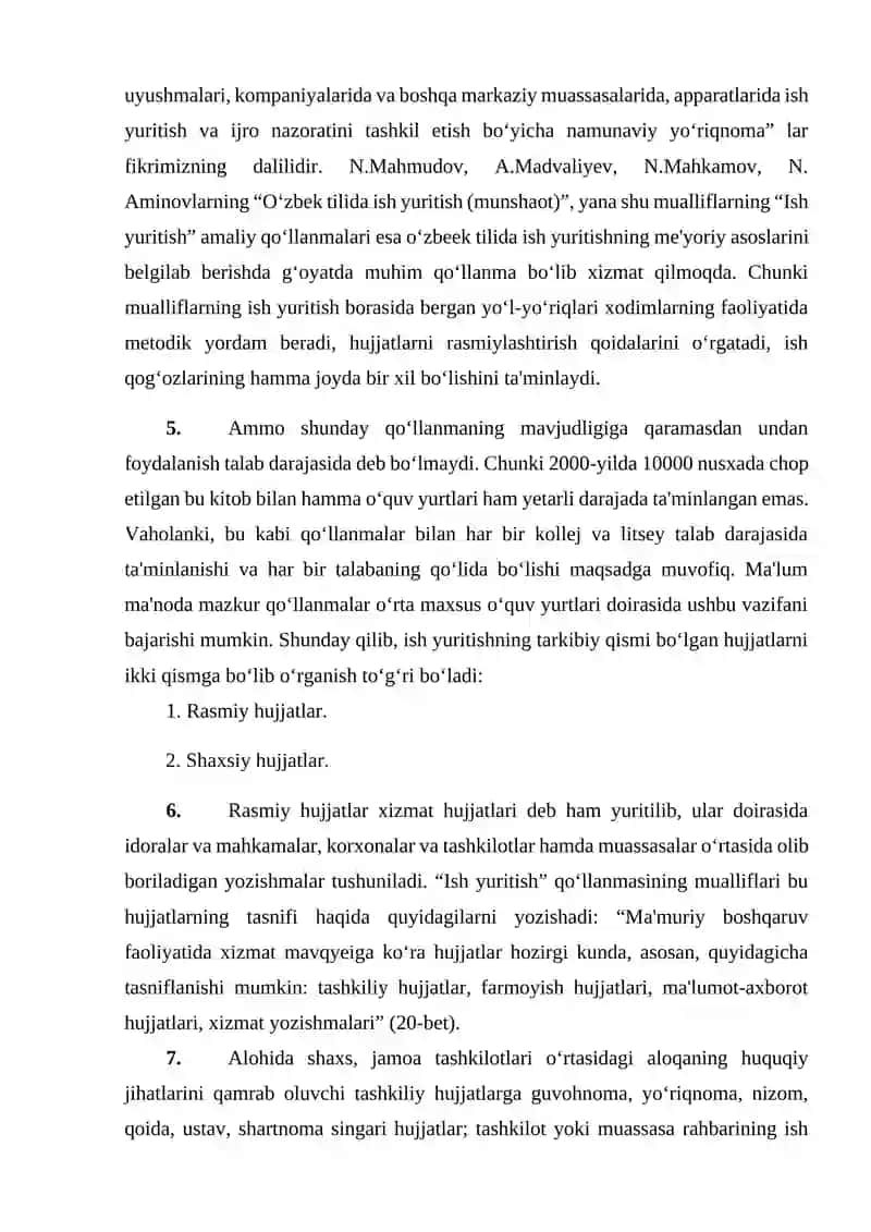 Ish yuritish tili va uslubi. Hujjat turlari va xususiyatlari 3