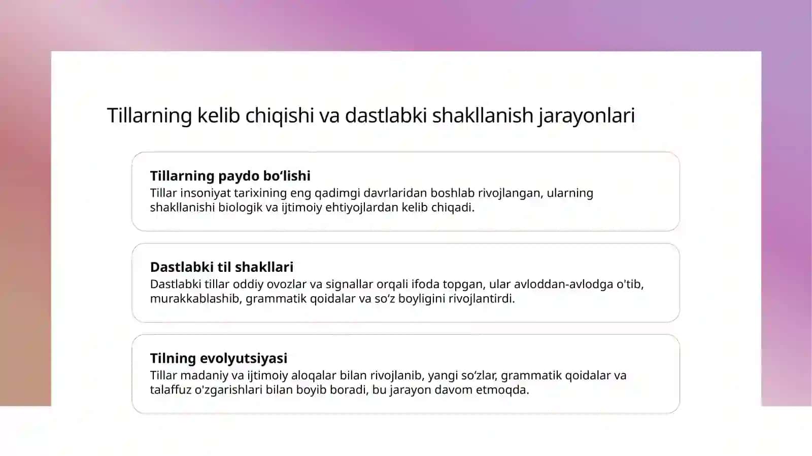 Tillarning shakllanishi va rivojlanishi 3