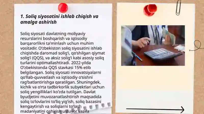 Oʻzbekiston Respublikasi Vazirlar Mahkamasi huzuridagi soliq qoʻmitasining funksiyalari va vazifalari 3