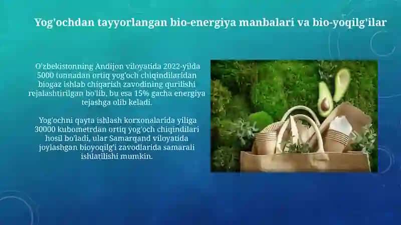 Yashil iqtisodiyotga asoslangan yog'och materiallar va buyumlar 3