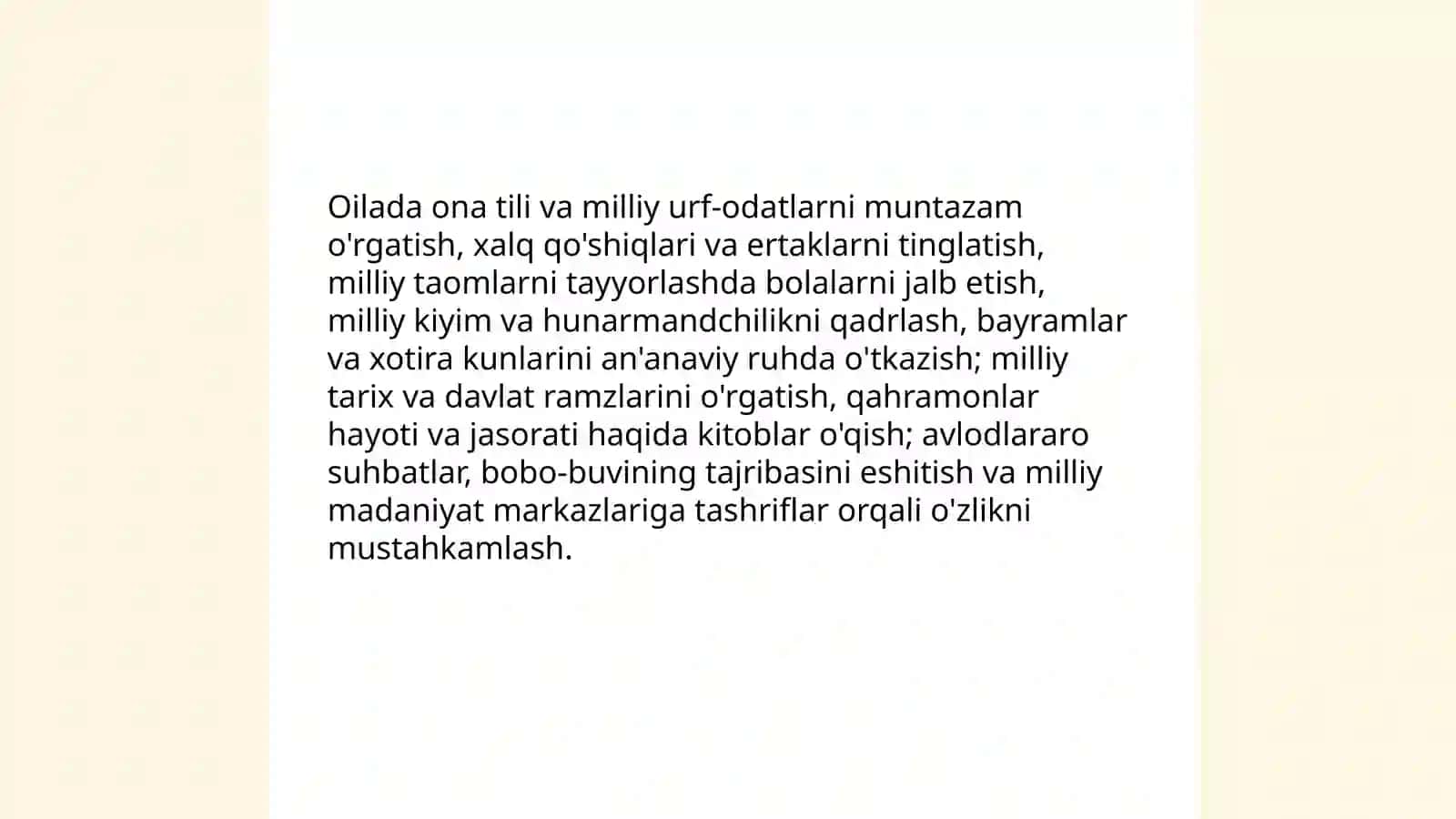 Oilada vatanparvarlik tuygʻusini tarbiyalash yo'llari 3